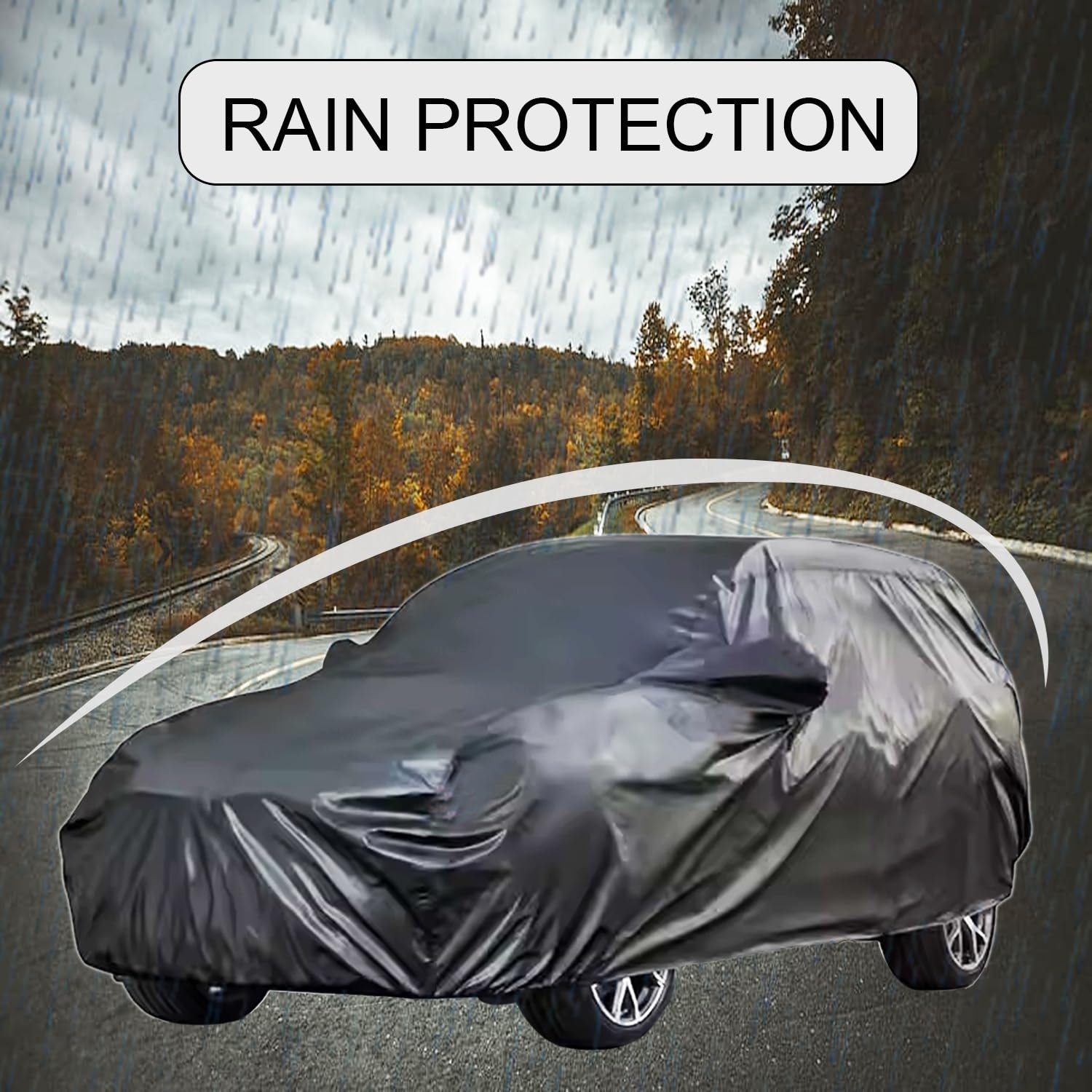 Car Body Cover Compatible with Kia Syros Waterproof Heavy Duty Car Body Cover + Sun Protection + Triple Stitched + Mirror Pocket | Buybycart - Image 2